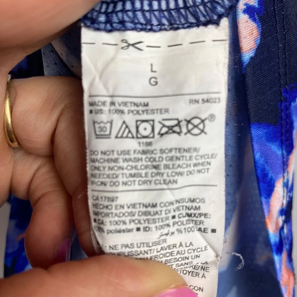 Old Navy Active Womenʻs Go Dry Blue | Pink Floral Workout Tank Large